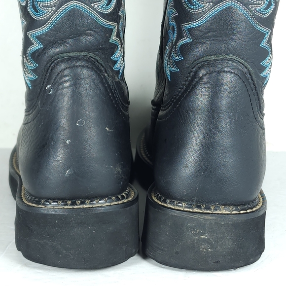 ARIAT Women's Fatbaby US8,5B Black Leather Embroidered Cowgirl Western Boots - Picture 16 of 16